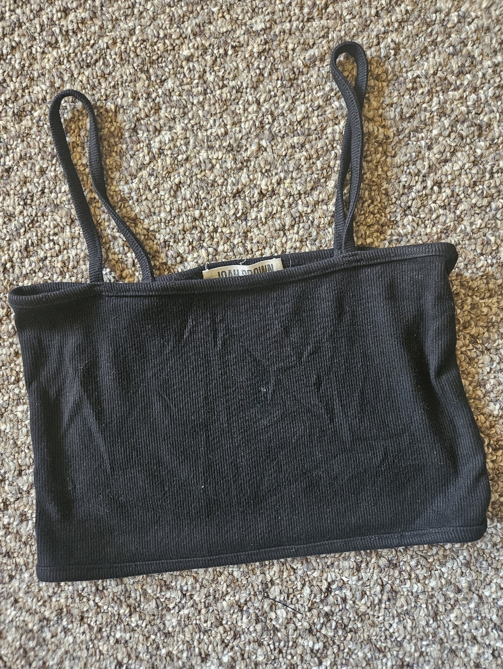 Joah Brown Ribbed Cropped Tank Top. Xs/s